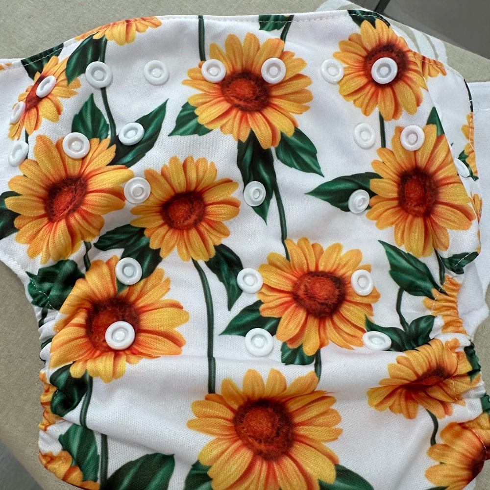 Sunflower Print Diaper Cover and Insert